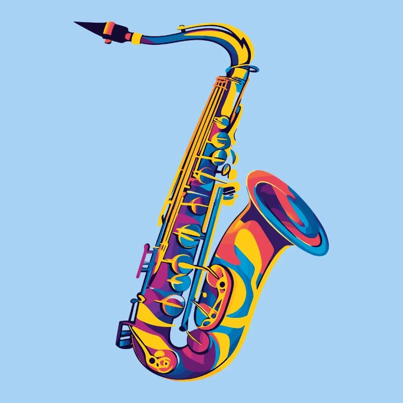 Neon-Saxophon Pop Art