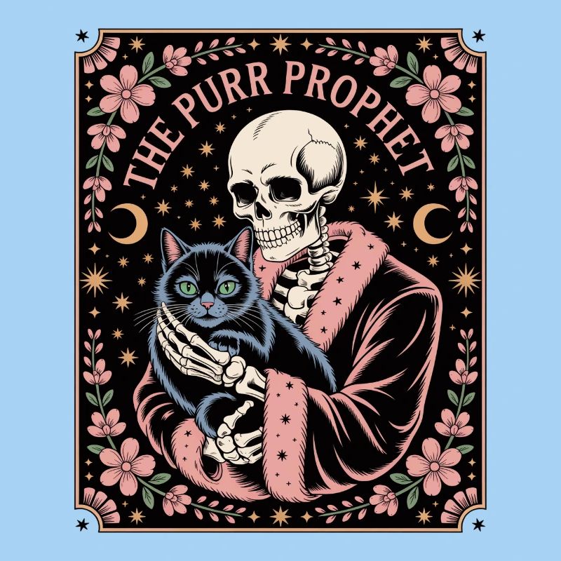 Le Prophète Ronronnant Squelette Chat Occulte