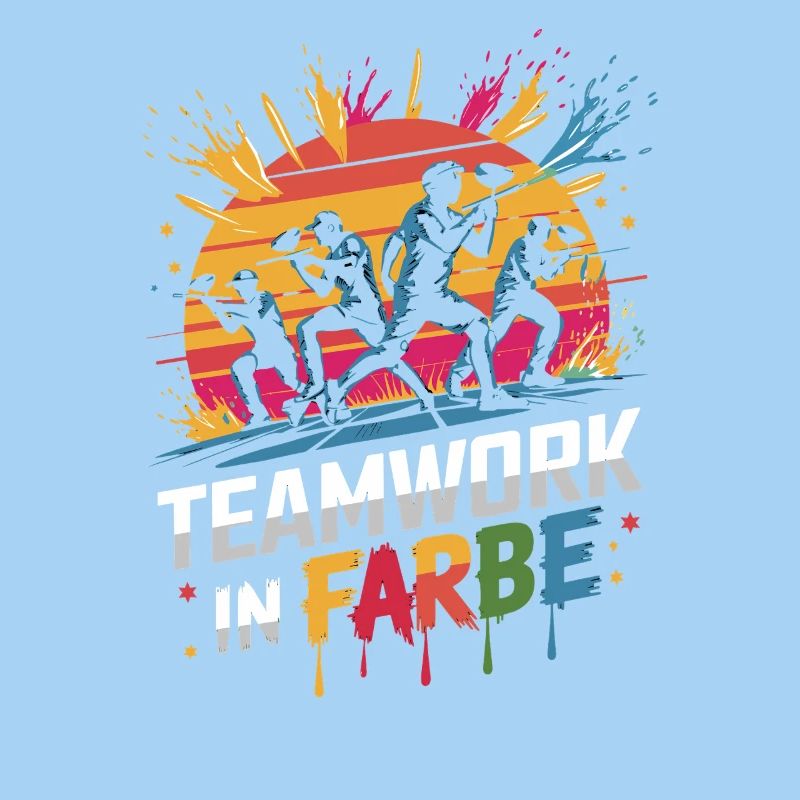 Teamwork In Paint Painter Team Craftsman Varnisher