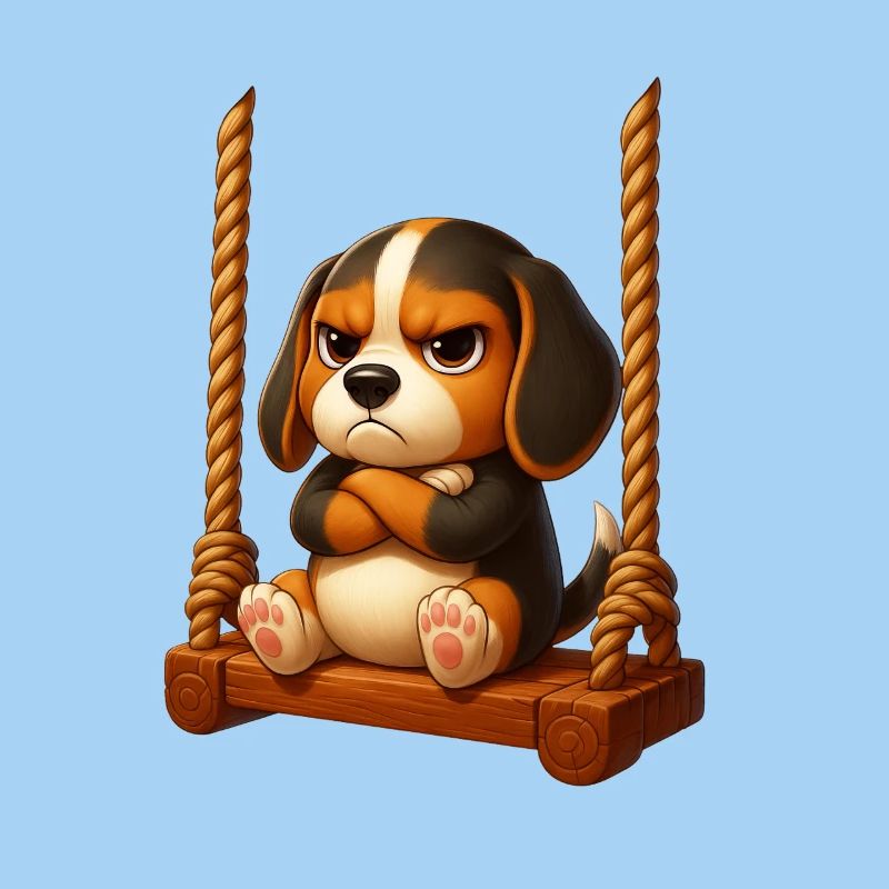 Balançoire de terrain de jeux de jeux animés Grumpy Beagle