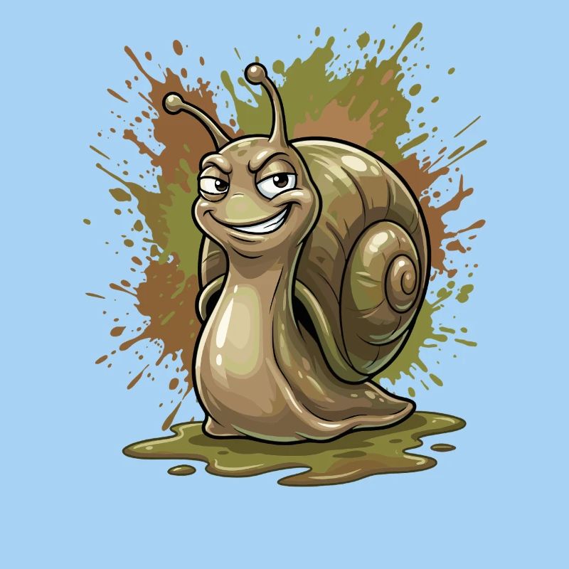 Funny Snail with Color Splash