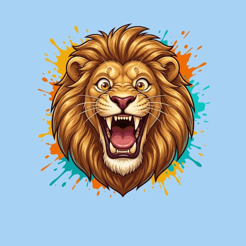 Lion Head Paint Splash