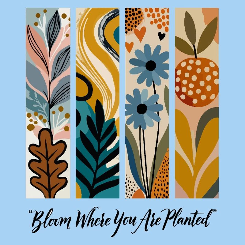 Blühende Botanische Panel-Collage