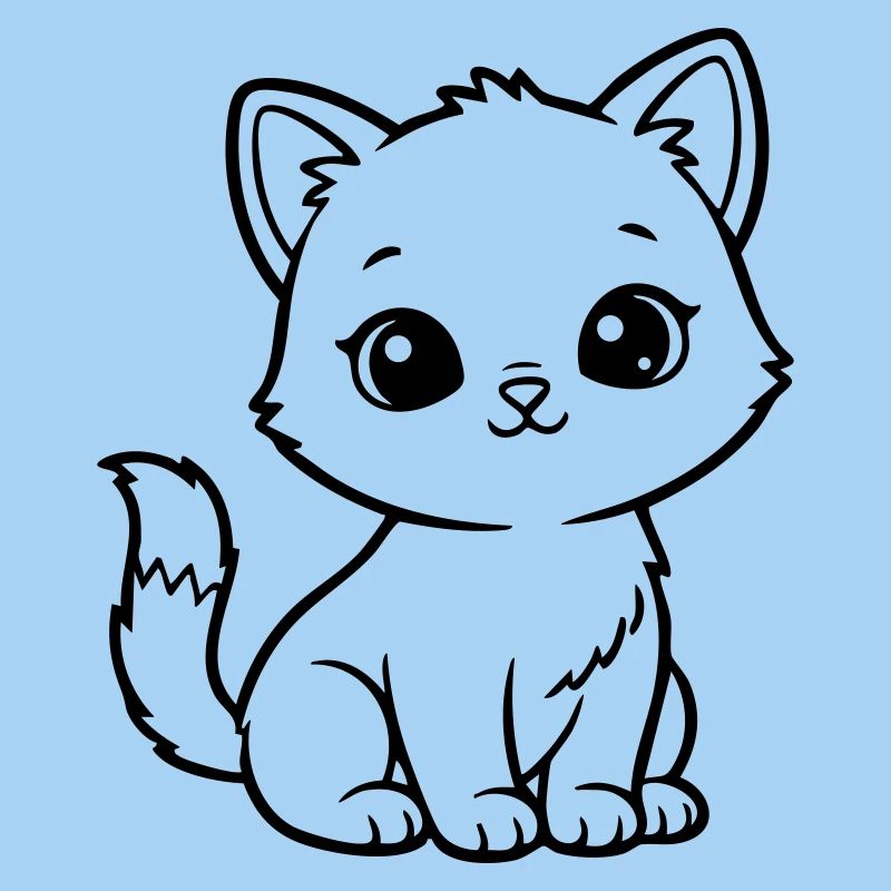 Chat Bébé Mignon – Chaton Noir & Blanc