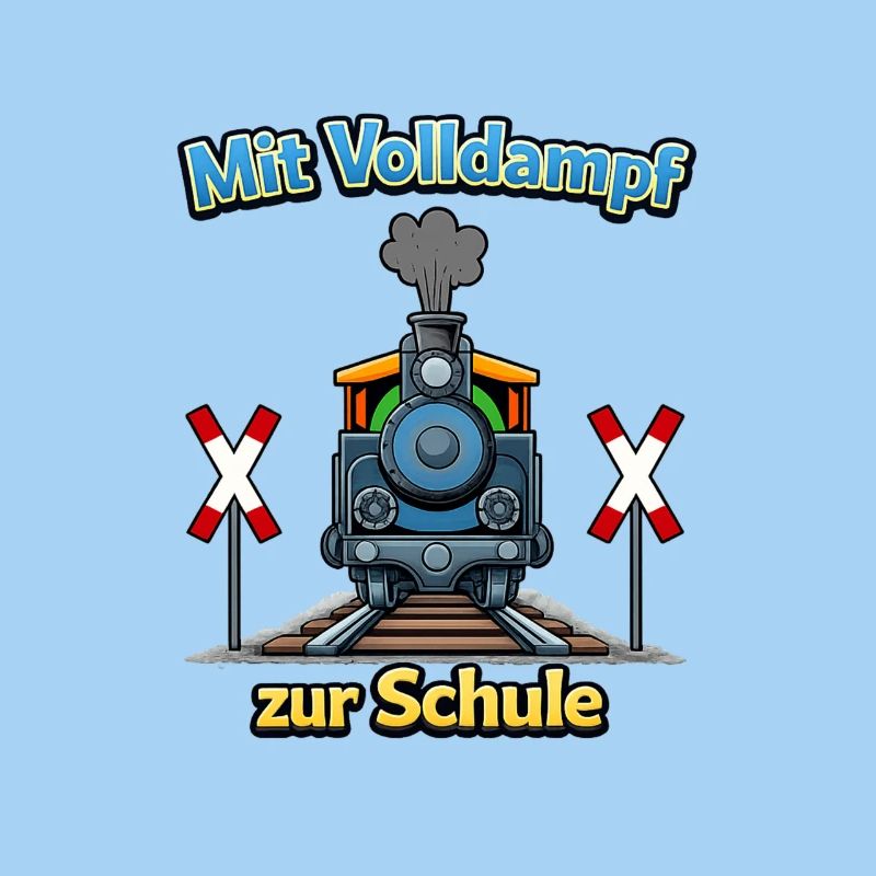 Dampflok zur Schule Einschulung 
