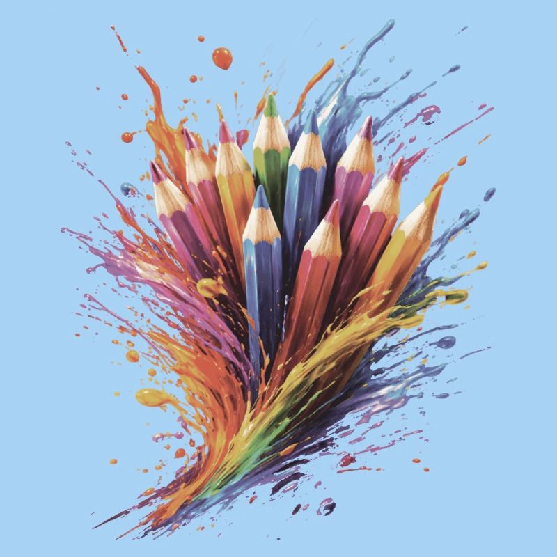 Colored Pencils - Creative Drawing Colorful Splash