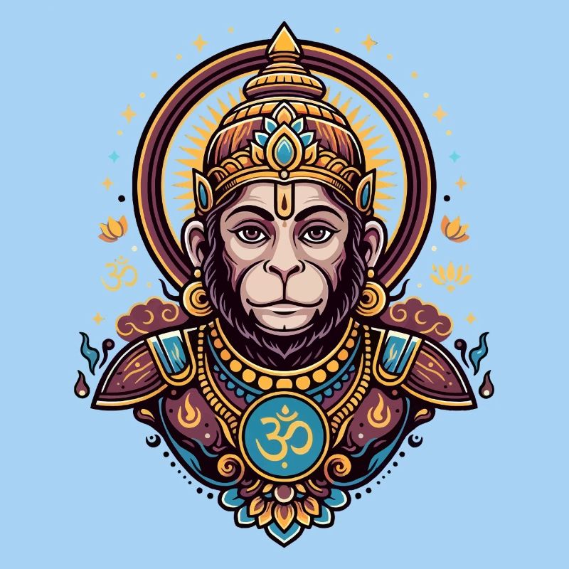 Monkey King with Om Symbol