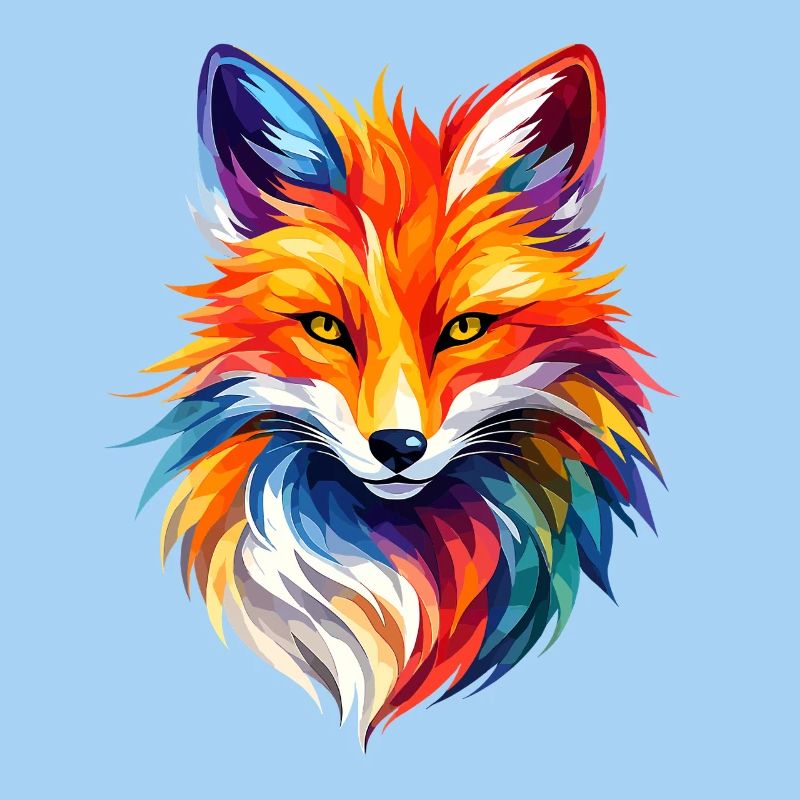 Colorful Fox Polygon Design – Moderne Fuchs Kunst