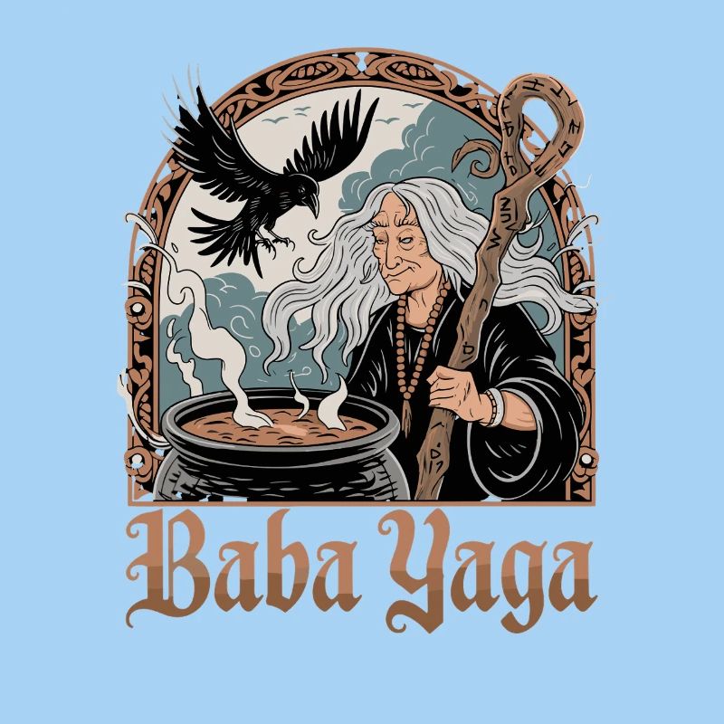 Mythologie du chaudron de corbeau sorcière slave de Baba Yaga