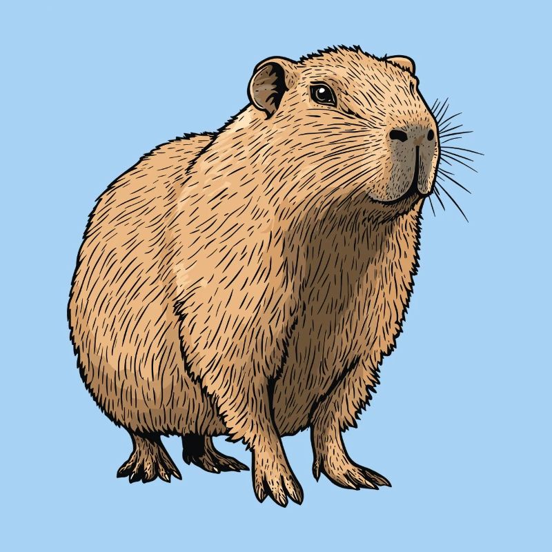 Nature Tones Capybara Illustration