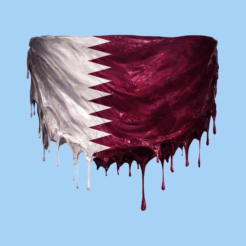 Qatar Flag in Drop Graffiti