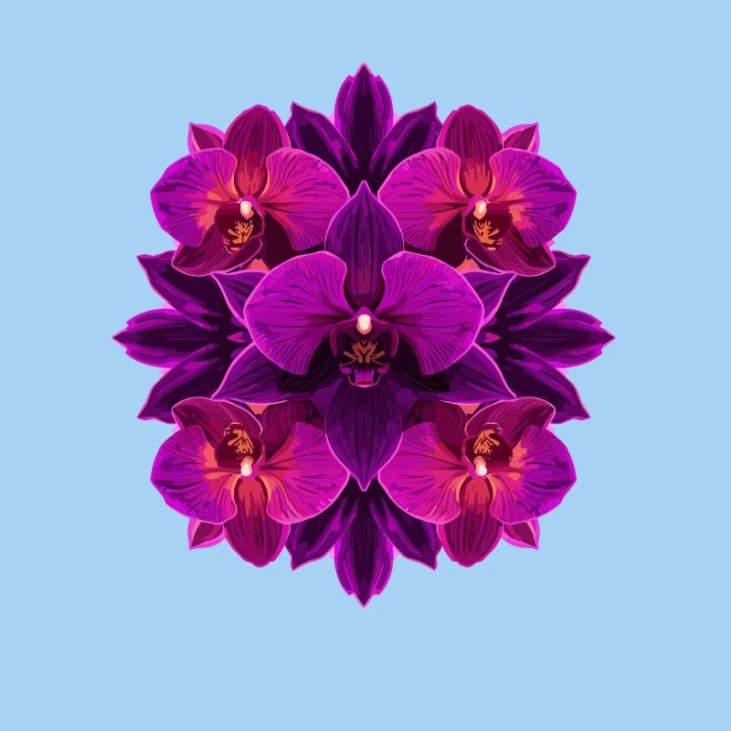 Mandala Orchidée Lumière Pourpre