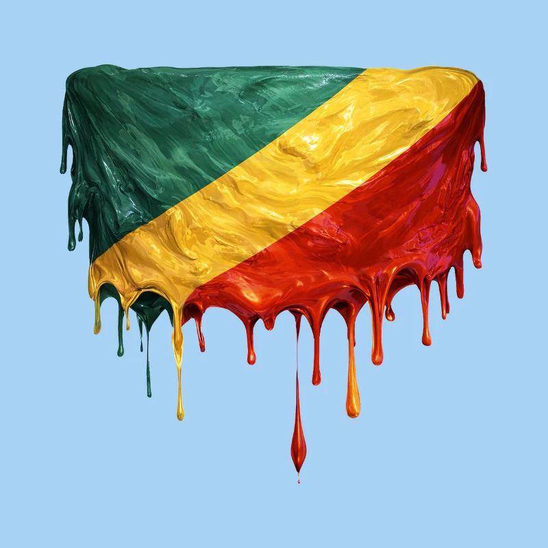 Art de la chute du drapeau de la République du Congo
