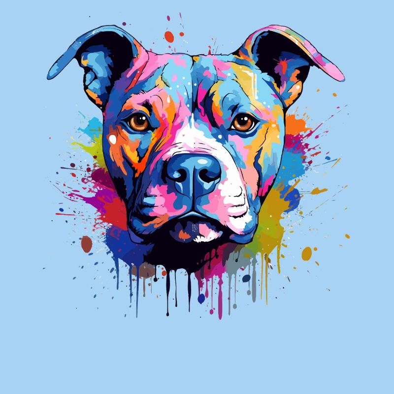 Splash Art Pitbull Dog Coloré