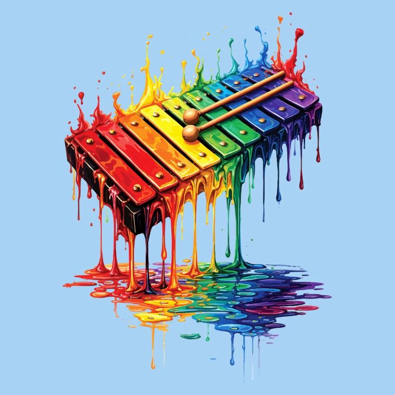 Xylophone mit tropfender Farbe