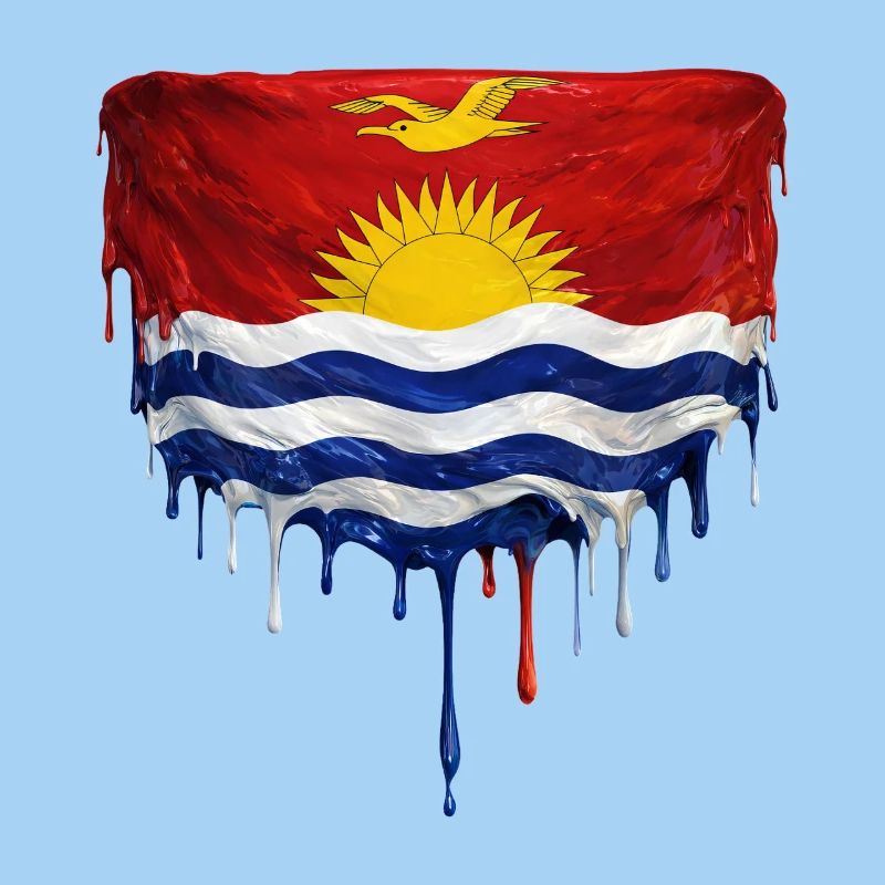 Drapeau de Kiribati dégoulinant