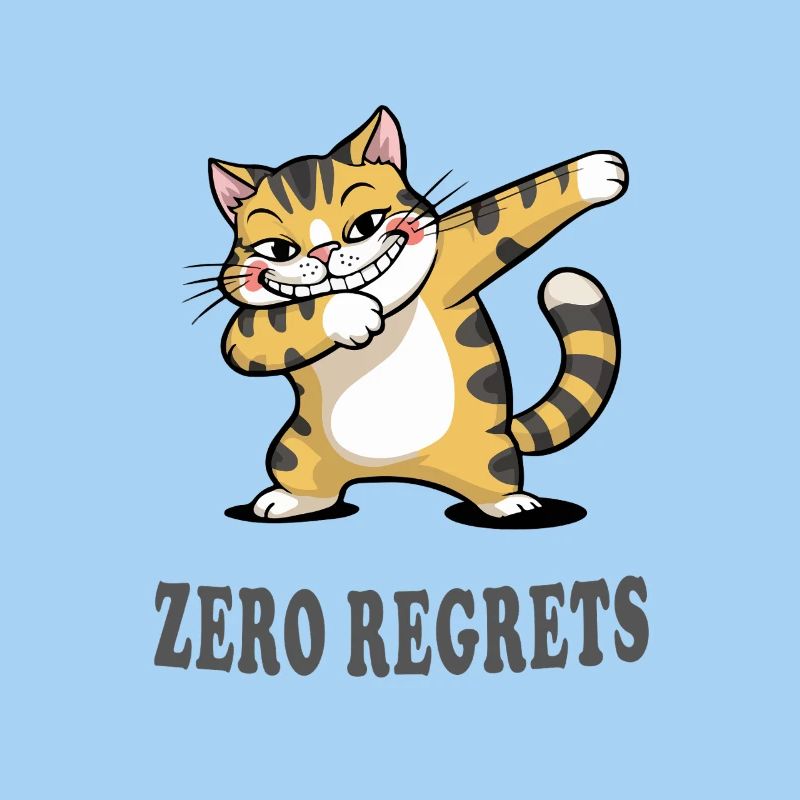 Zero Regrets : design sarcasme de chat drôle