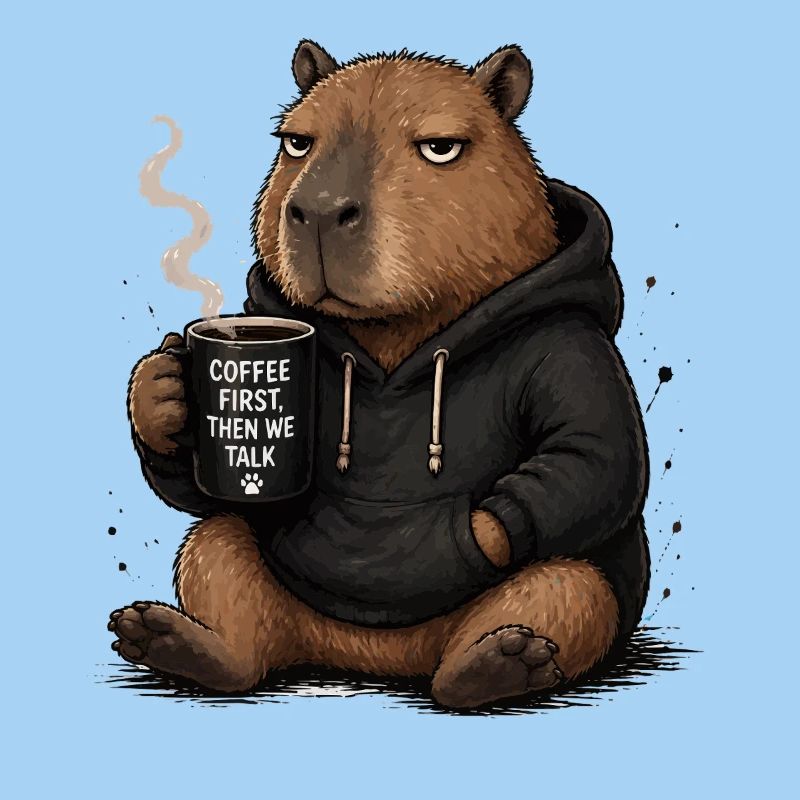 Coffee First Beaver Pullover Hoodie
