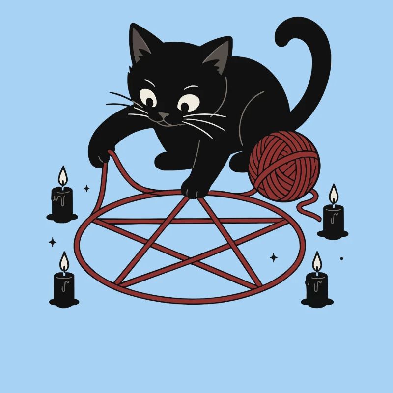 Chat dans le pentagramme