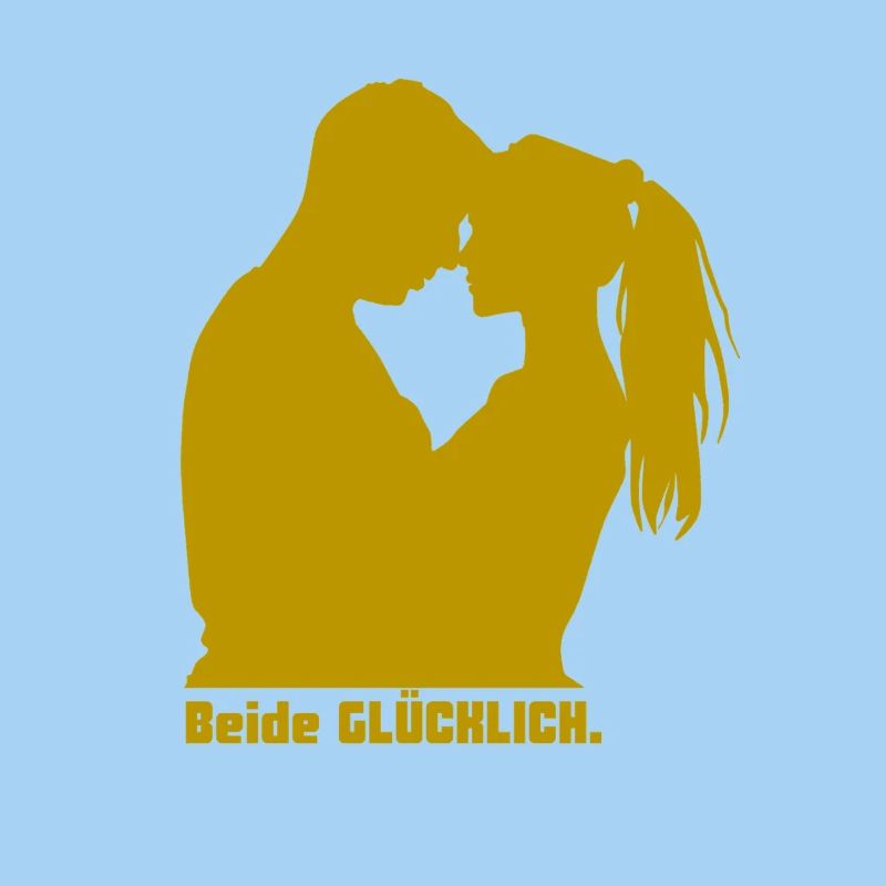 Beide Glücklich Kuss Silhouette