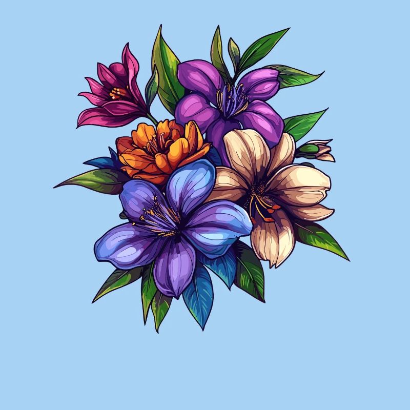 Bouquet de fleurs tropicales – Explosion de couleurs