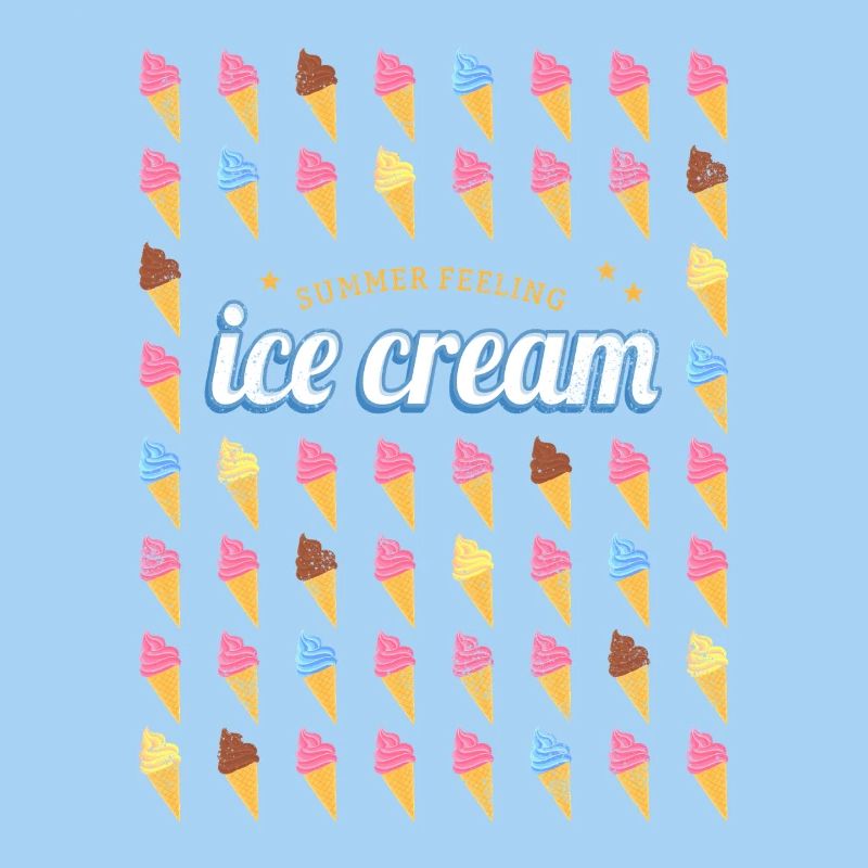 Eis im Hörnchen Vintage Waffel Eiscreme Design