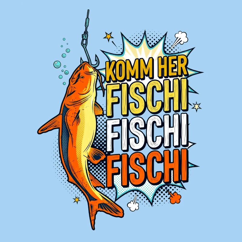Come Here Fischi Comic Fish Angler