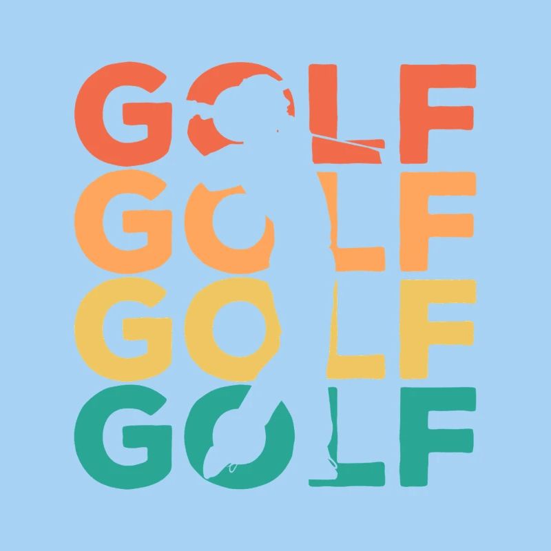 Rainbow Golf Swing Silhouette