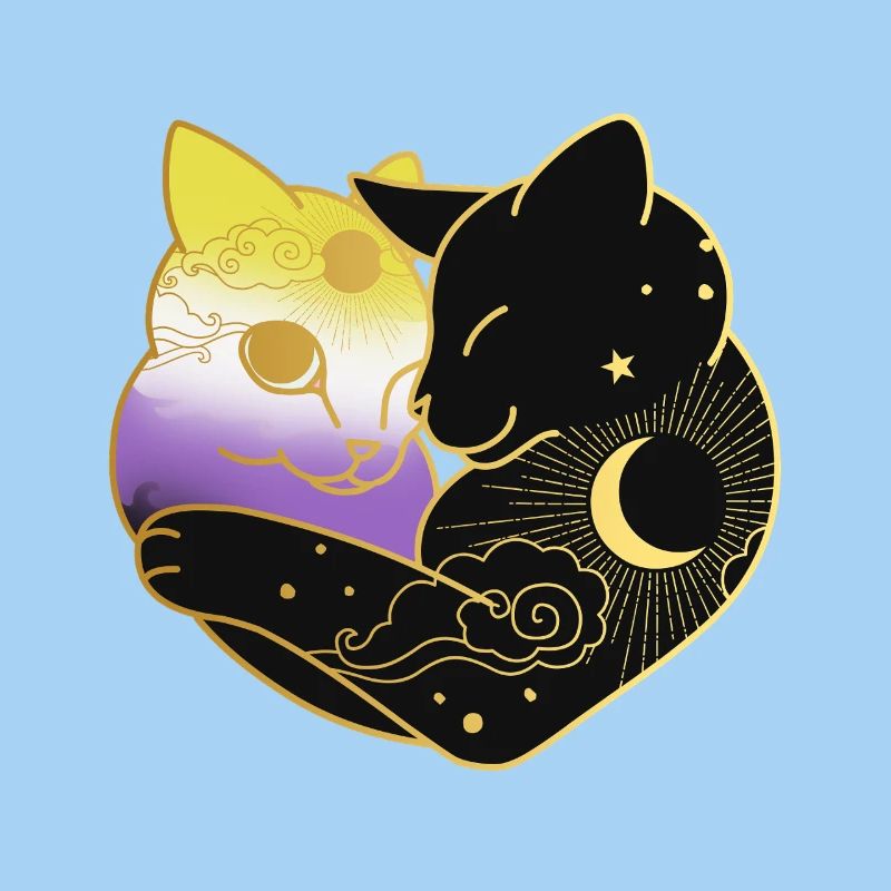 Chat non binaire Celestial Heart Pride Drapeau LGBT