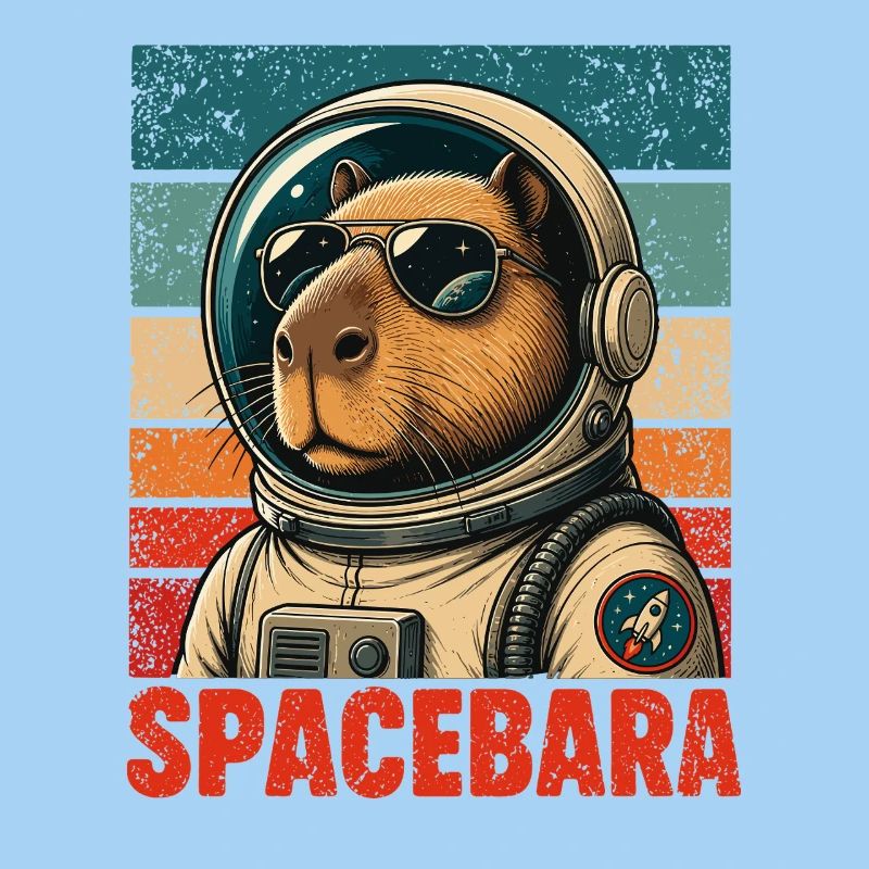 Spacebara Capybara Astronaut Space Retro