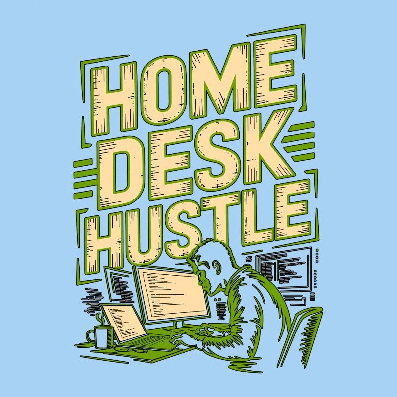 Remote Developer Home Desk Hustle Remote Coder