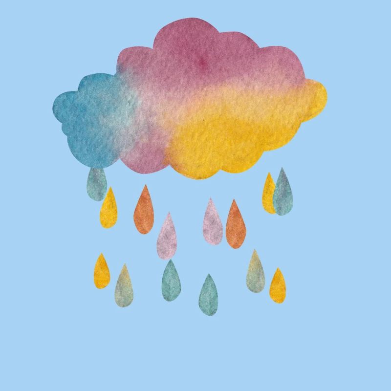 Rain Cloud Aquarell Gradient – Atmosphärisches Des