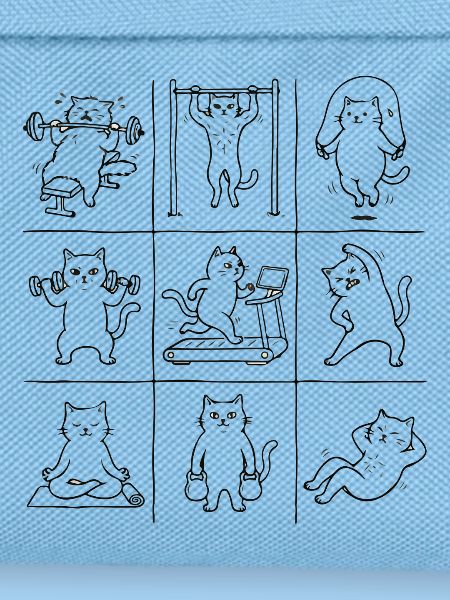 Katzen Gym-Motive: 9 Panels