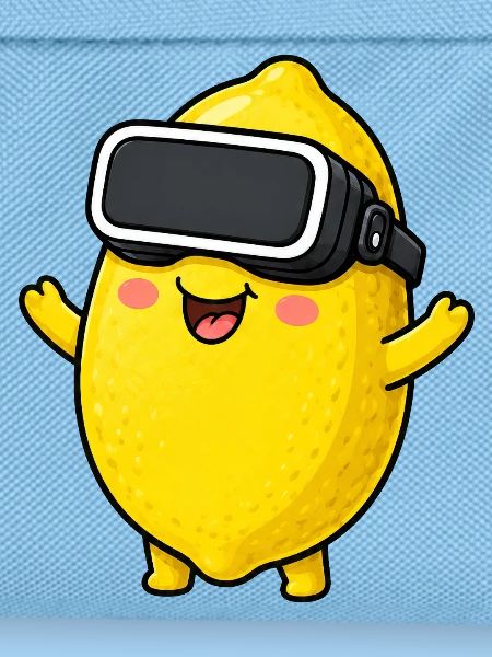 Zitrone Süß Cartoon Gamer Comic
