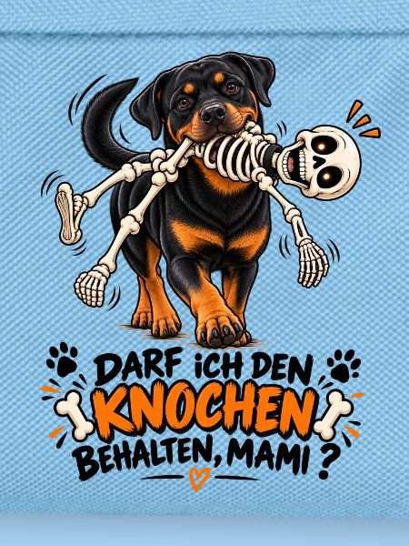 Hund mit Knochen-Skelett Comedy