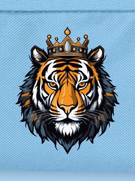 Tiger Kopf mit Krone