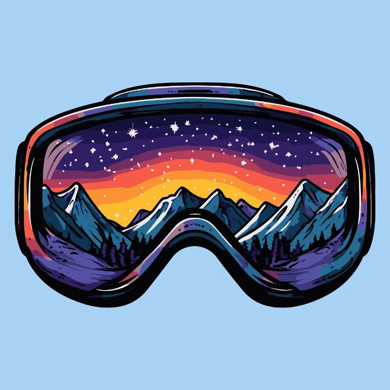 Ski goggles mountains