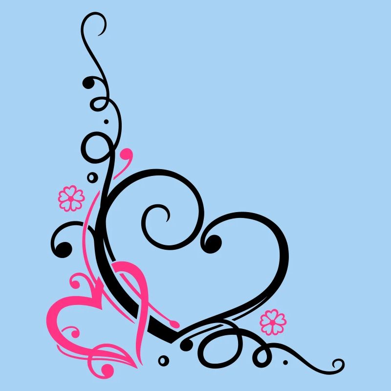 Two hearts with ornament