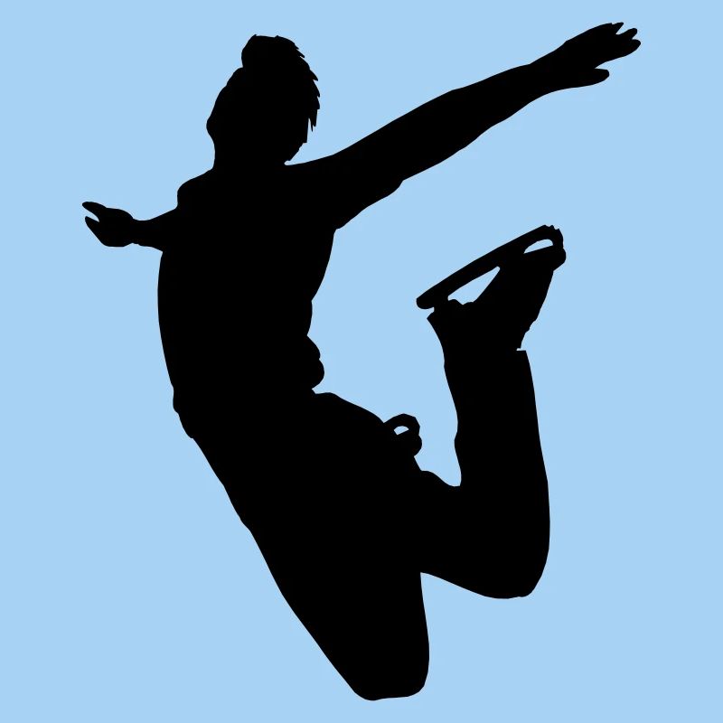 Jumping figure skater shadow image