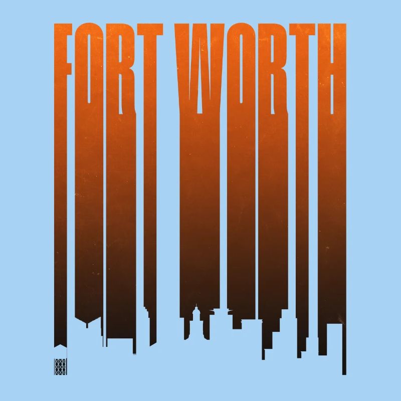 Fort Worth Skyline Neon Gradients