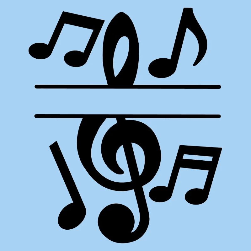 Music notes and key text banner