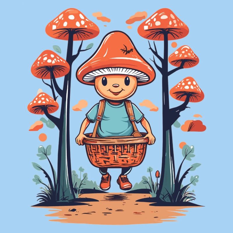 Cueilleur de champignons mignon