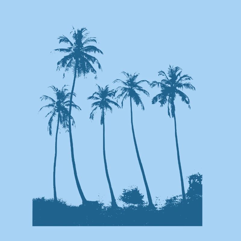 Silhouette Palm Trees Summer Vacation