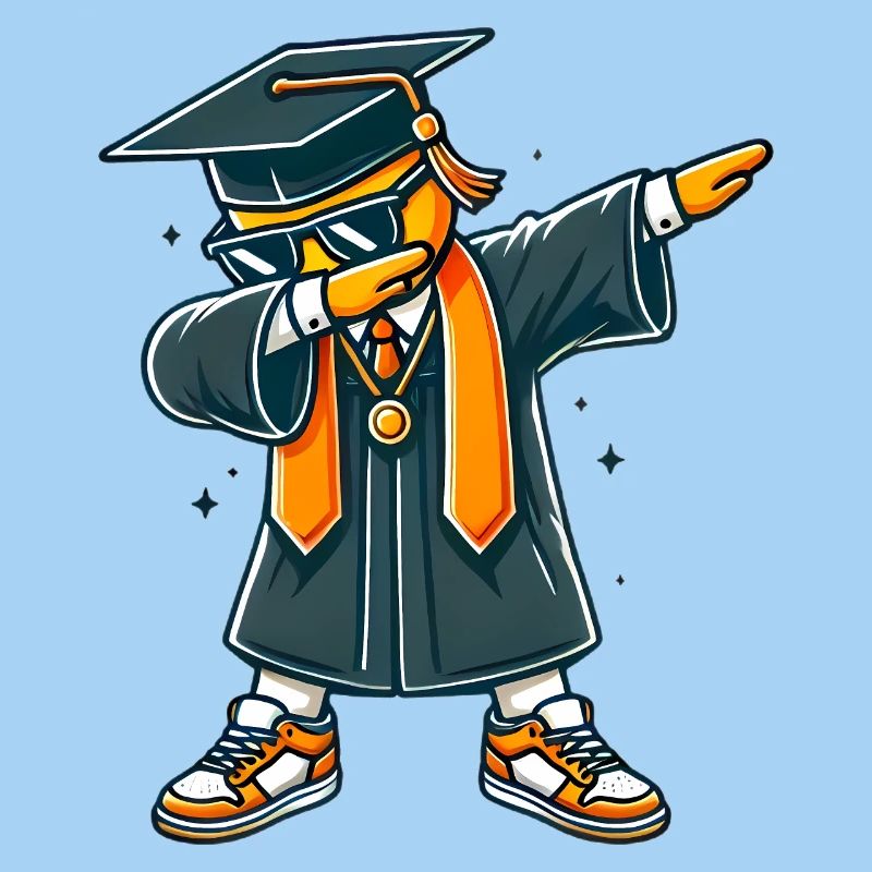 Illustration de pose de dab de diplômé cool