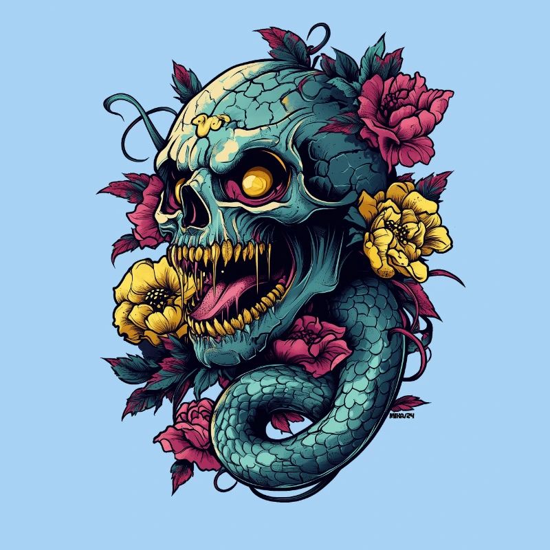 Skull and Snake