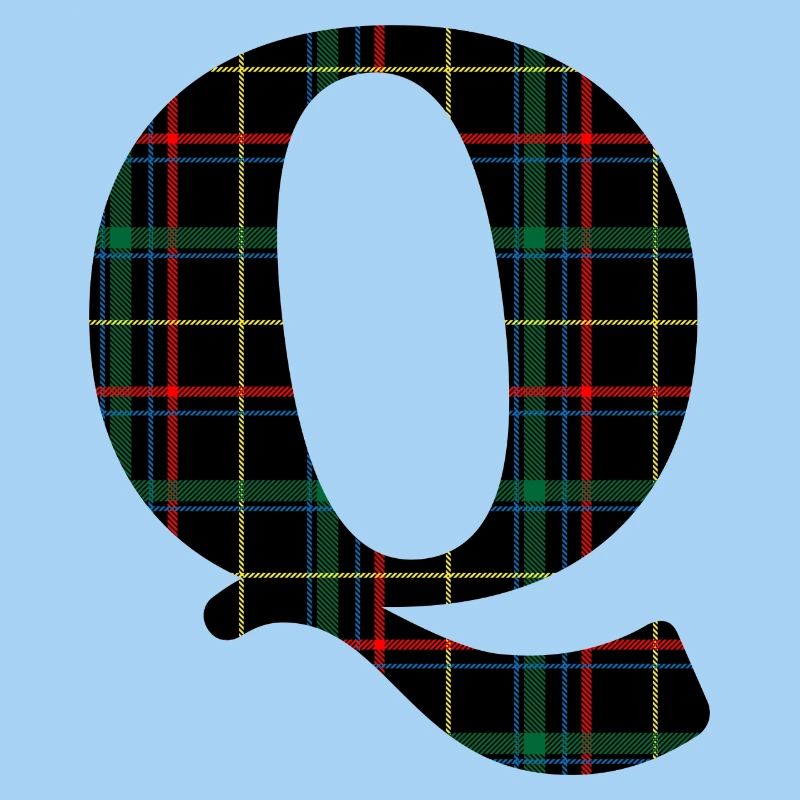 Schottisches Schottenkaro mit Monogramm q