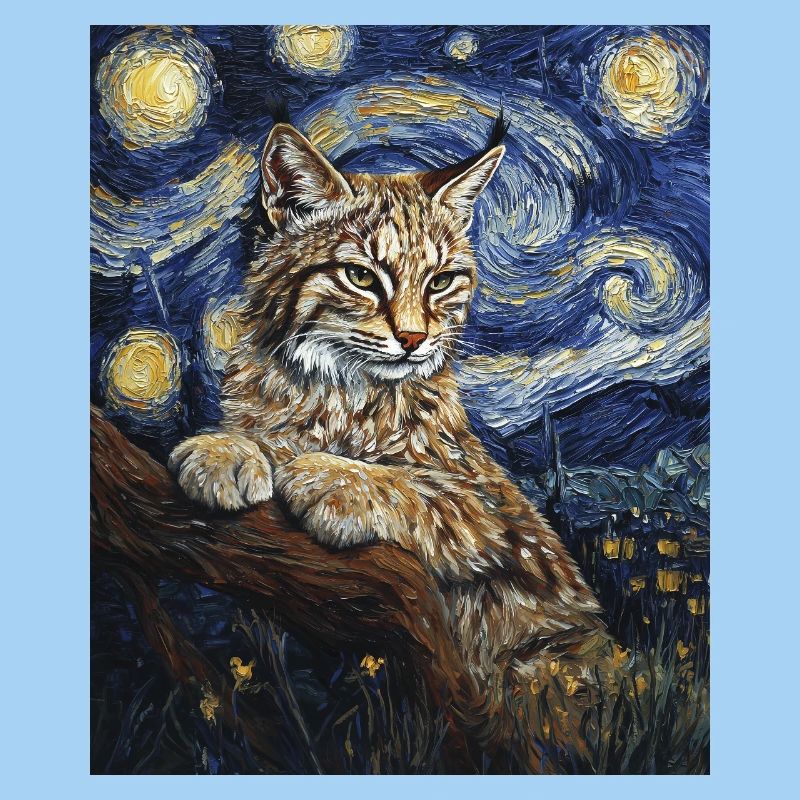 Lynx Van Gogh Style Starry