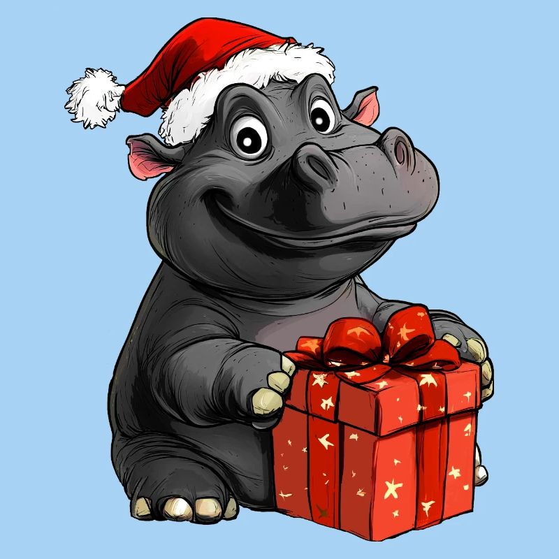 Nilpferde Weihnachten