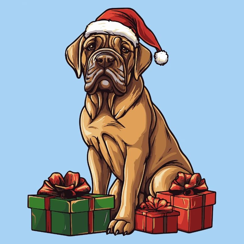 Mastiff Hund Weihnachten Geschenke