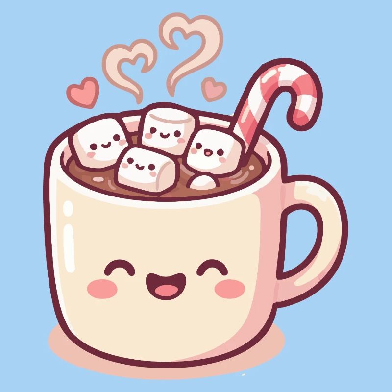 Cuddle mug with marshmallows & candy cane
